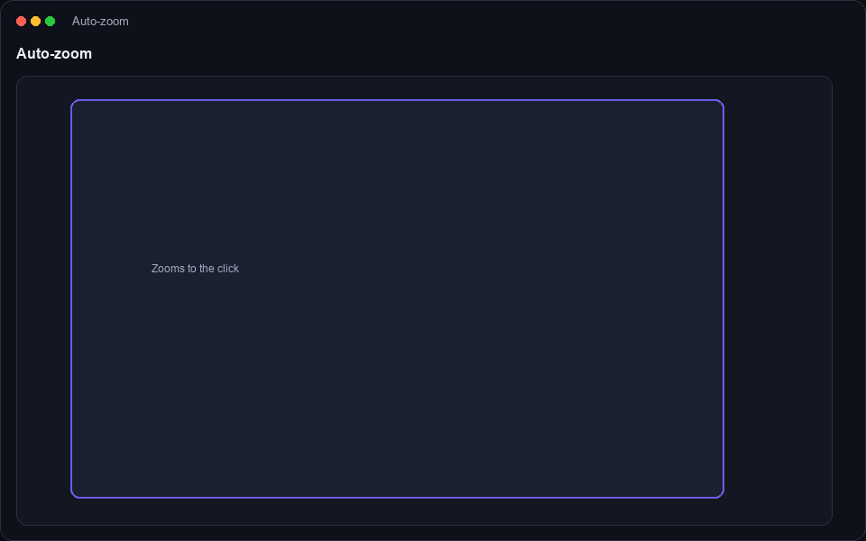 Automatic zoom follows your clicks
